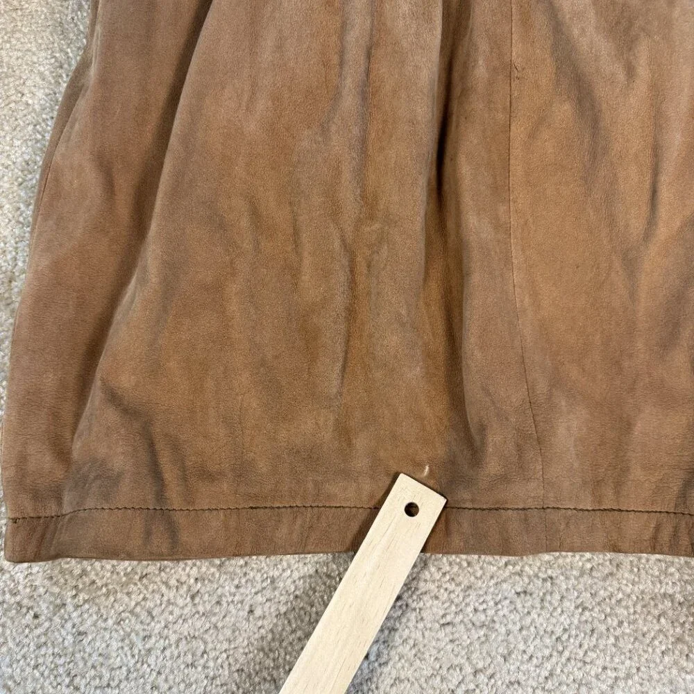 Wilsons Vintage Adventure Bound Brown Suede Jacket Coat Parka Hood Size Large